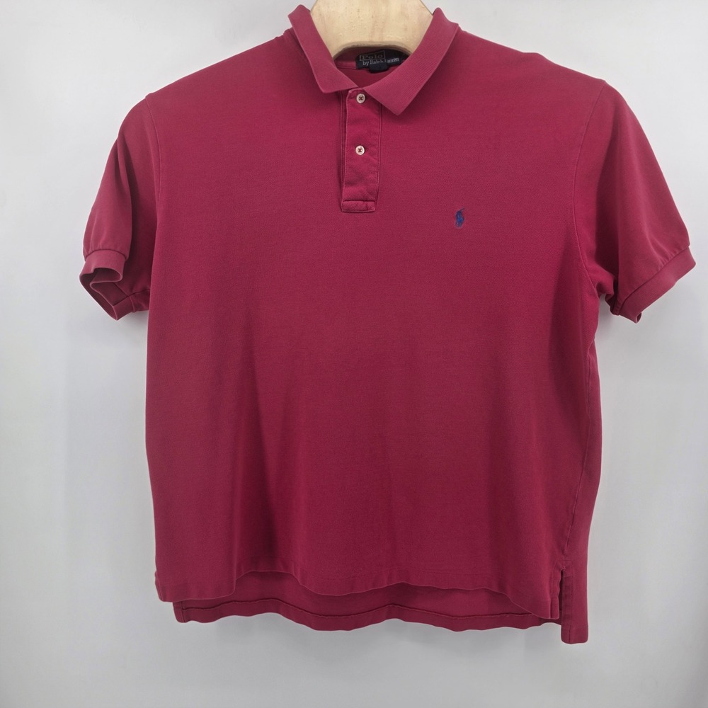 Polo Ralph Lauren Polo Shirt Mens XXL Heritage Pique Cotton Berry Pink Classic - Picture 2 of 8